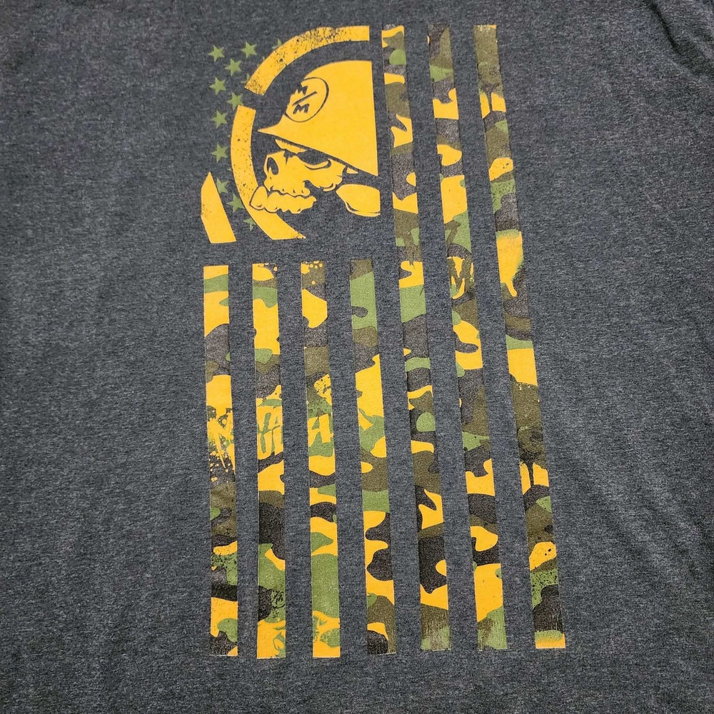 Metal Mulisha Mens T-Shirt Camo American Flag Skull Graphic‎ Charcoal Grey XL - Picture 2 of 5